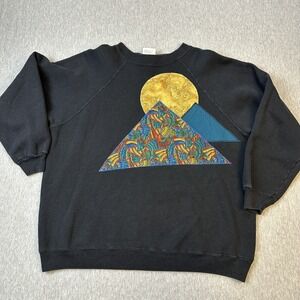 VTG Hanes Her Way Pull Over Sweatshirt - Sz XL - Patches Embroidery Home Made